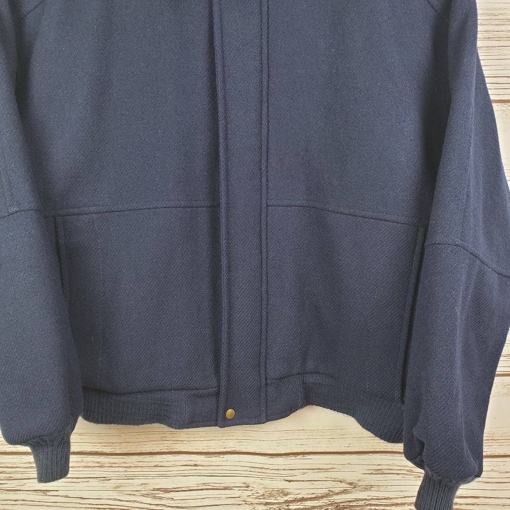 Lobo By Pendleton Mens XL Wool Jacket Navy Blue Bomber Jacket USA Thinsulate - Picture 3 of 12